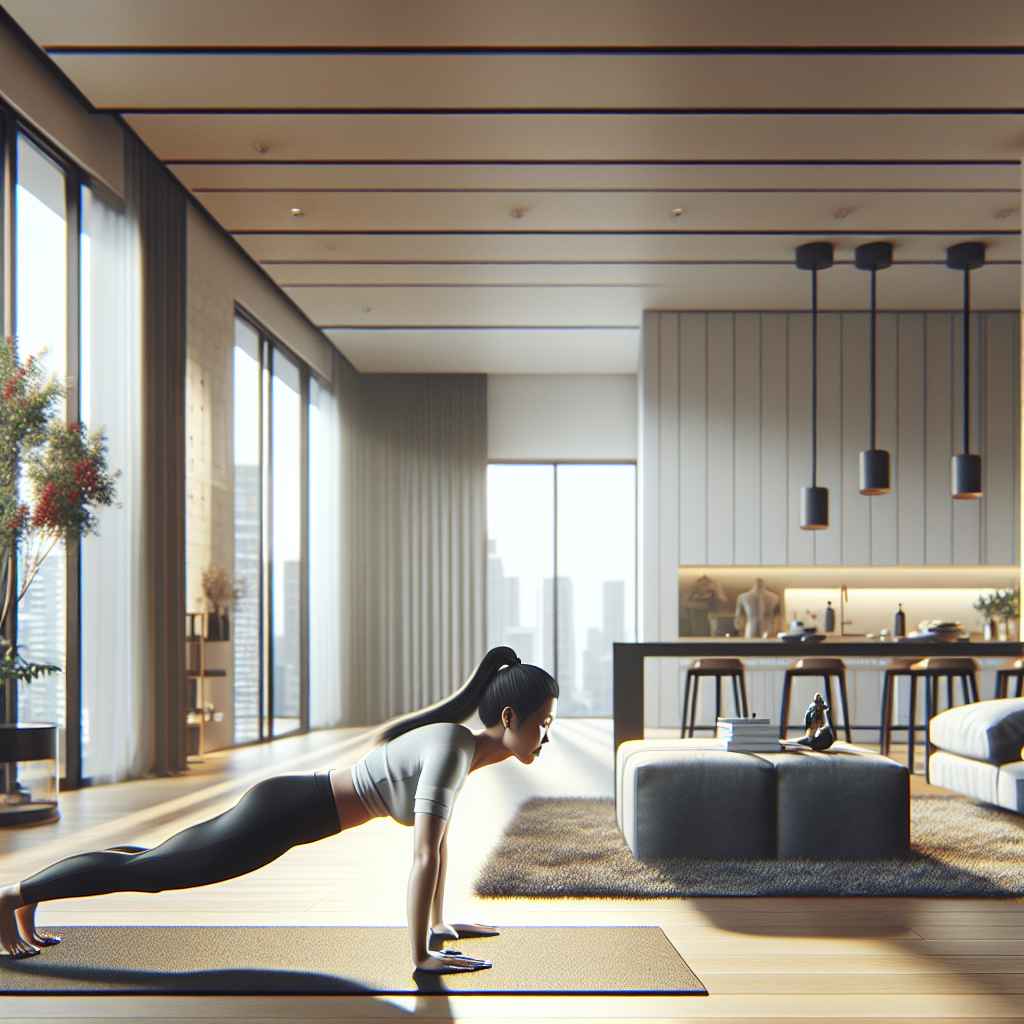 a women doing pushup