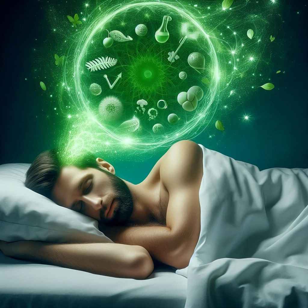 a man sleep on bed