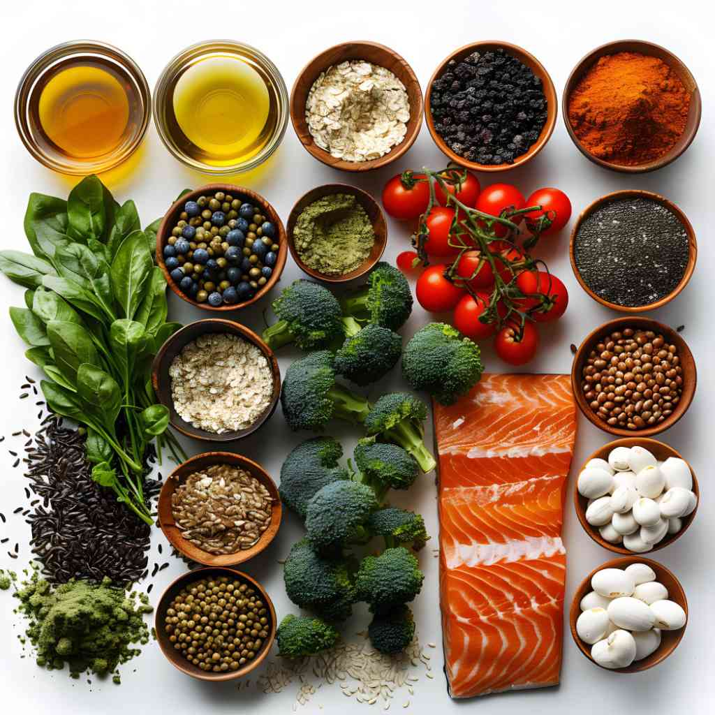 a healthy food selection on the table